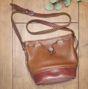 Brighton Genuine Leather Vintage Satchel Purse